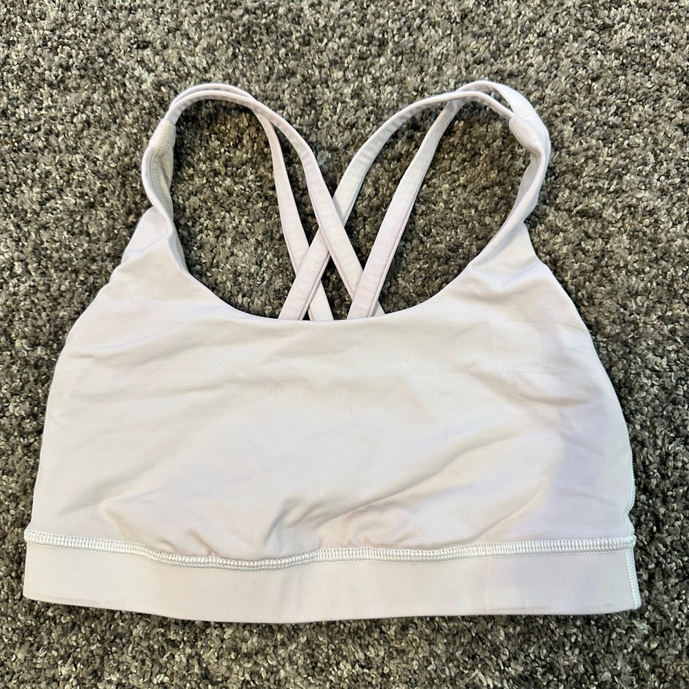 White/Light Pink Women's Lulu lemon Crisscross Back sports Bra